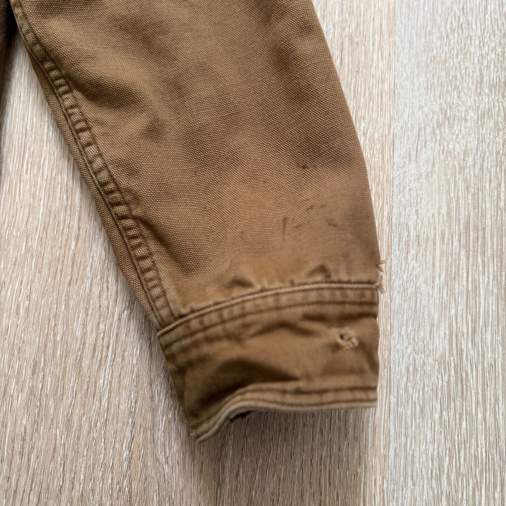 VTG LL Bean Flannel Lined Canvas Field Jacket Mens Large Tall Brown Made‎ in USA - Picture 6 of 11